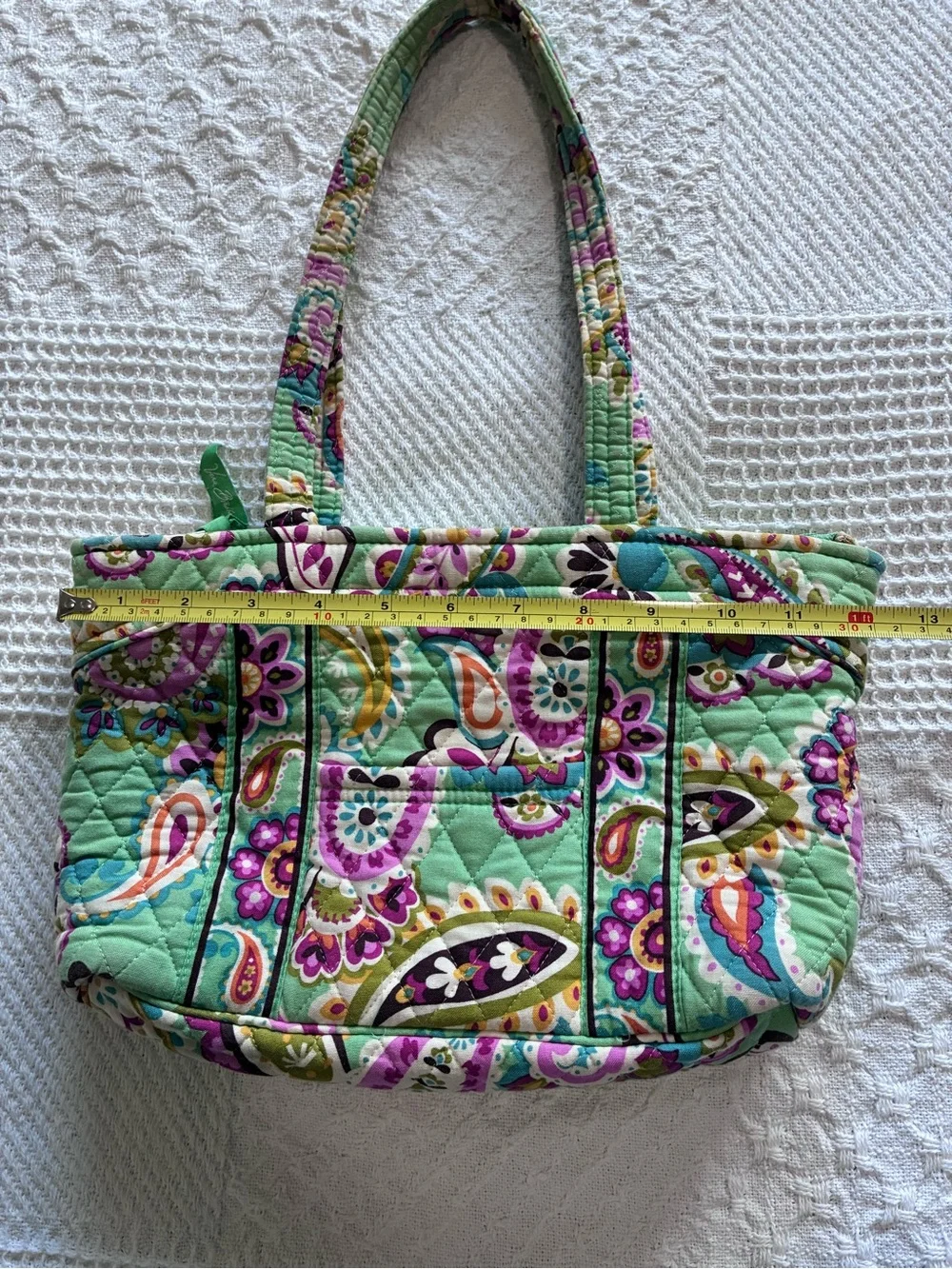 Vera Bradley Mandy Tote Shoulder Bag Purse Tutti Frutti Green Pink Paisley USA